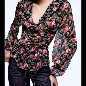 Zara new floral long sleeves